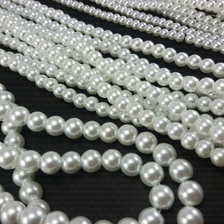 Glass pearl on string 4mm, 6mm, 8mm, 10mm 1853