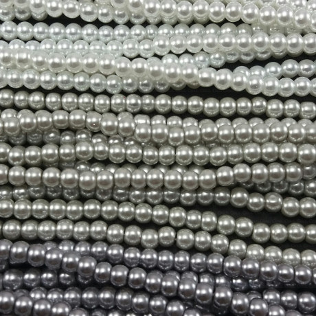 Glass pearl on string 4mm, 6mm, 8mm, 1855