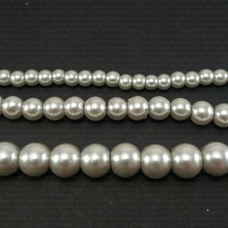Glass pearl on string 4mm, 6mm, 8mm, 1855