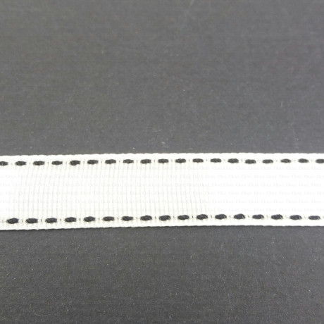 White grosgrain ribbon with double stitching. PACK OF 5 or 30 yards