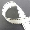 White grosgrain ribbon with double stitching. PACK OF 5 or 30 yards
