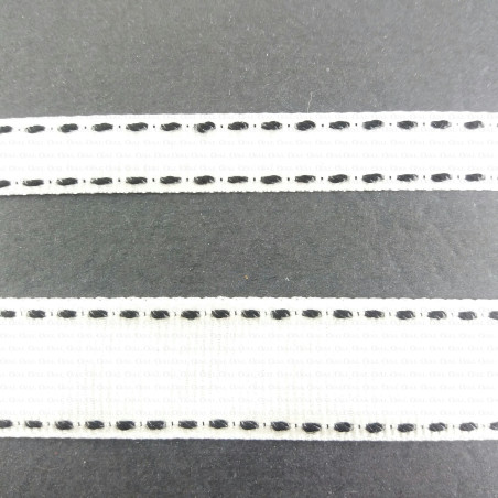 White grosgrain ribbon with double stitching. PACK OF 5 or 30 yards