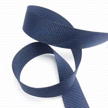 Navy grosgrain ribbon 9, 15, 21, 38 mm S40