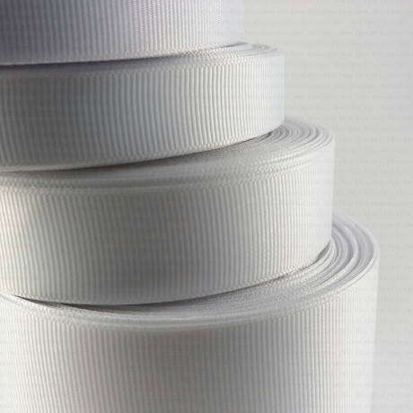 White grosgrain ribbon, 25-yard roll, 101
