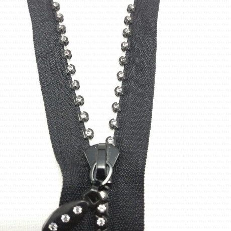 Zip with rhinestones 45cm, 55cm open-ended, 1919