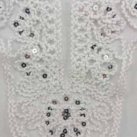 Sequin applique on tulle – 1940 neckline