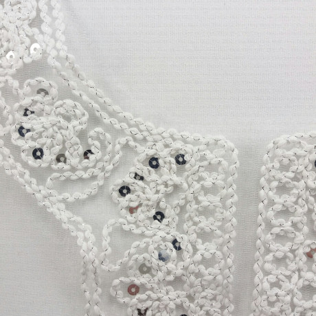 Sequin applique on tulle – 1940 neckline