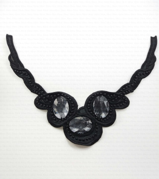 Embroidered appliqué with stones – neckline, 1941