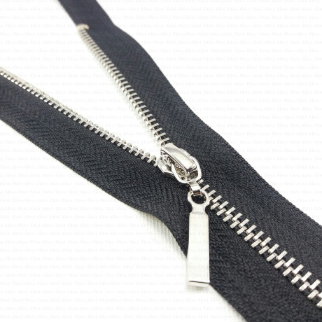 Metal separating zips silver/gold, various lengths, 1948