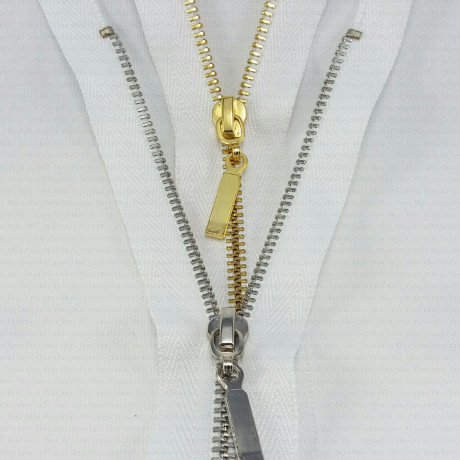 Zamki metalowe nierozdzielcze ,różne długości,złote/srebrne ,1950