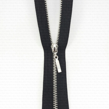 Non-separable metal zips, various lengths, gold/silver, 1951