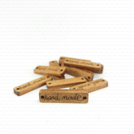 Wooden label/tag, 10 or 50 pcs HAND MADE, 1958