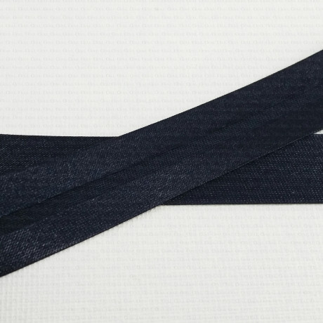 Satin bias binding pre-ironed 1m or 20m, navy blue 0213