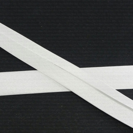 White satin bias binding 1m or 20m pre‑pressed 1211