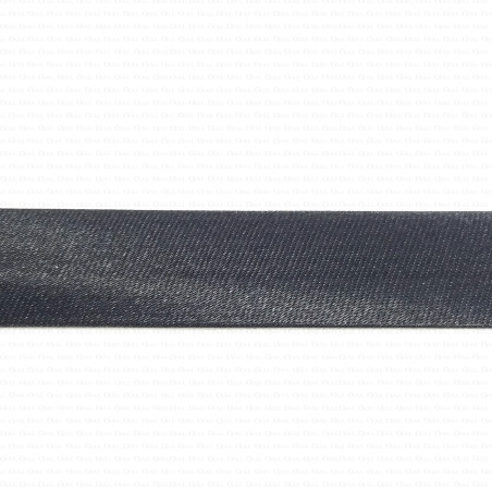 Black satin bias binding, pressed, 1 or 20 m, 1489