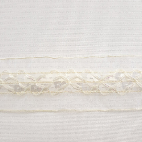 Decorative tape 40mm/1m ecru 2010