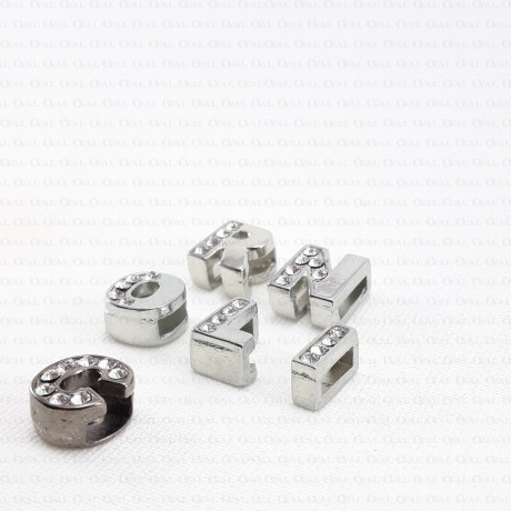 Letters connectors with rhinestones 2015