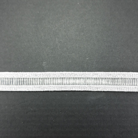 Decorative elastic 11mm/1yard white-silver, 2023
