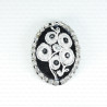 Brooch with embroidery and rhinestones 2034