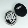 Brooch with embroidery and rhinestones 2034