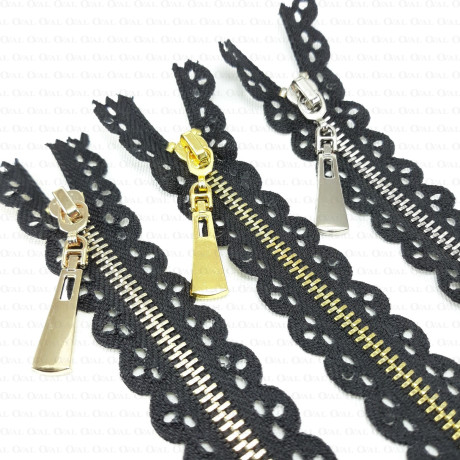 Metal openwork zips 16cm no. 1361