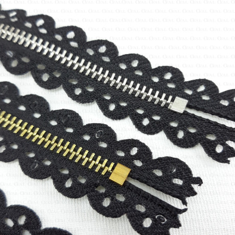 Metal openwork zips 16cm no. 1361