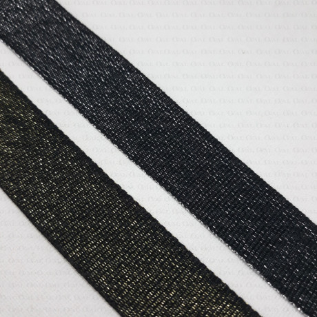 Grosgrain ribbon 20 mm /1 m with gold or silver thread no. 2103