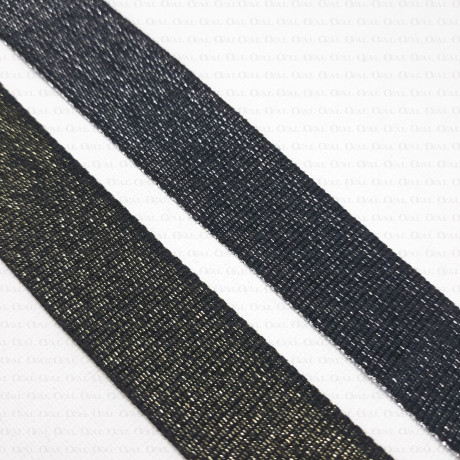 Grosgrain ribbon 20 mm /1 m with gold or silver thread no. 2103