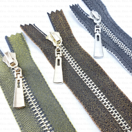 Decorative metal zips 60 cm 1832