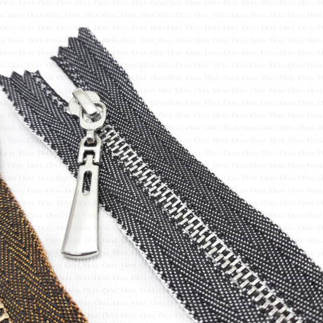 Decorative metal zips 60 cm 1832