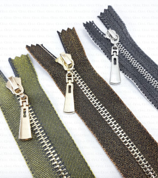 Decorative metal zips 16cm 1372
