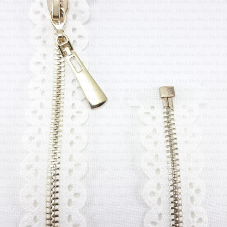 Openwork metal zips 60 cm no. 1364