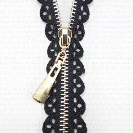 Openwork metal zips 60 cm no. 1364