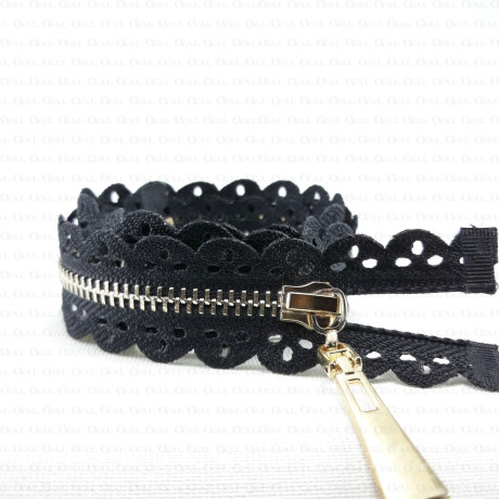 Openwork metal zips 60 cm no. 1364