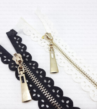 Openwork metal zips 60 cm no. 1364
