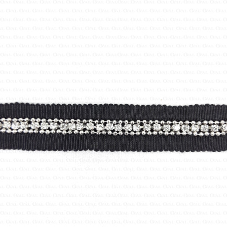 Decorative tape 15mm/1 yard with rhinestones no. 129