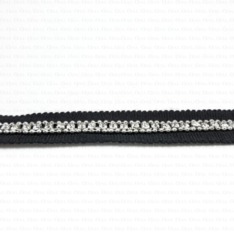 Decorative tape 15mm/1 yard with rhinestones no. 129