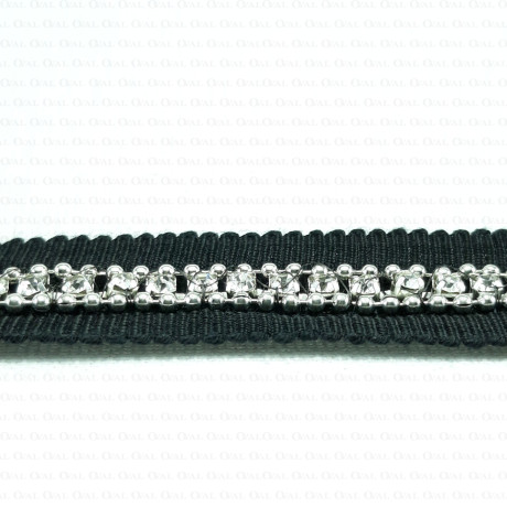 Decorative tape 15mm/1 yard with rhinestones no. 129