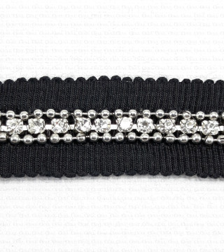 Decorative tape 15mm/1 yard with rhinestones no. 129