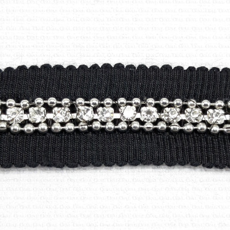 Decorative tape 15mm/1 yard with rhinestones no. 129