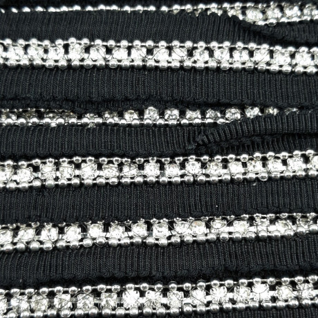 Decorative tape 15mm/1 yard with rhinestones no. 129