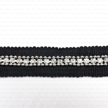 Taśma ozdobna 15mm z cyrkonią nr 129