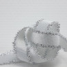 Decorative ribbon 15mm white, black with silver no. 2138