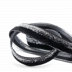 Taśma ozdobna czarno-srebrna 10mm nr 2140 Taśma ozdobna czarno-srebrna 10mm nr 2140