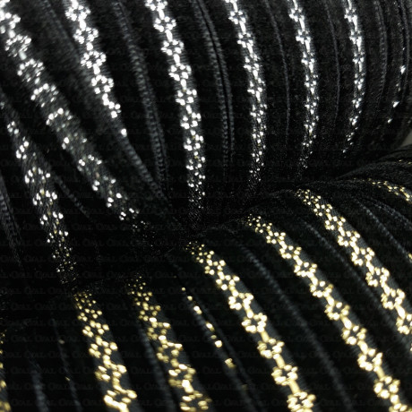 Decorative ribbon 10mm black with gold and black with silver 2142