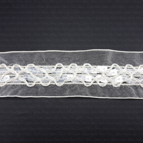 Decorative tape 40mm/1m ecru 2010