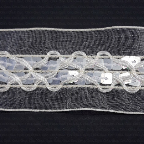 Decorative tape 40mm/1m ecru 2010