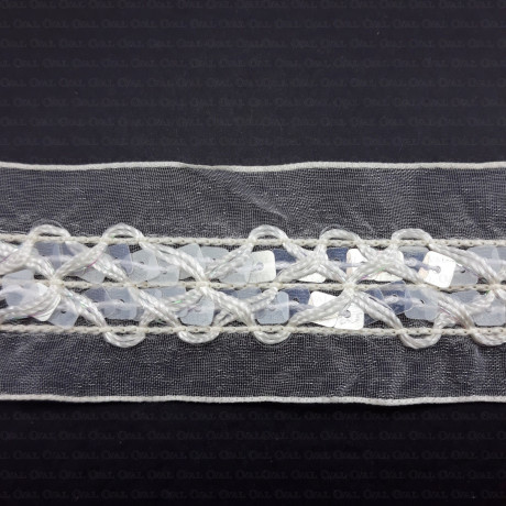 Decorative tape 40mm/1m ecru 2010