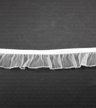 Elastic lace 17mm WHITE WITH SILVER no. 291