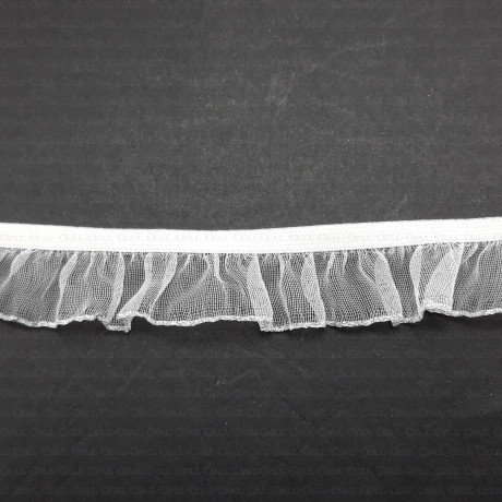 Elastic lace 17mm WHITE WITH SILVER no. 291